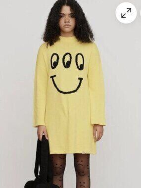 Lazy Oaf Strange Face Oversized Sweater Dress